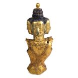 Tibetan Gilt Copper Repoussé Deity