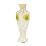 Steuben Aurene Peacock Feather Vase