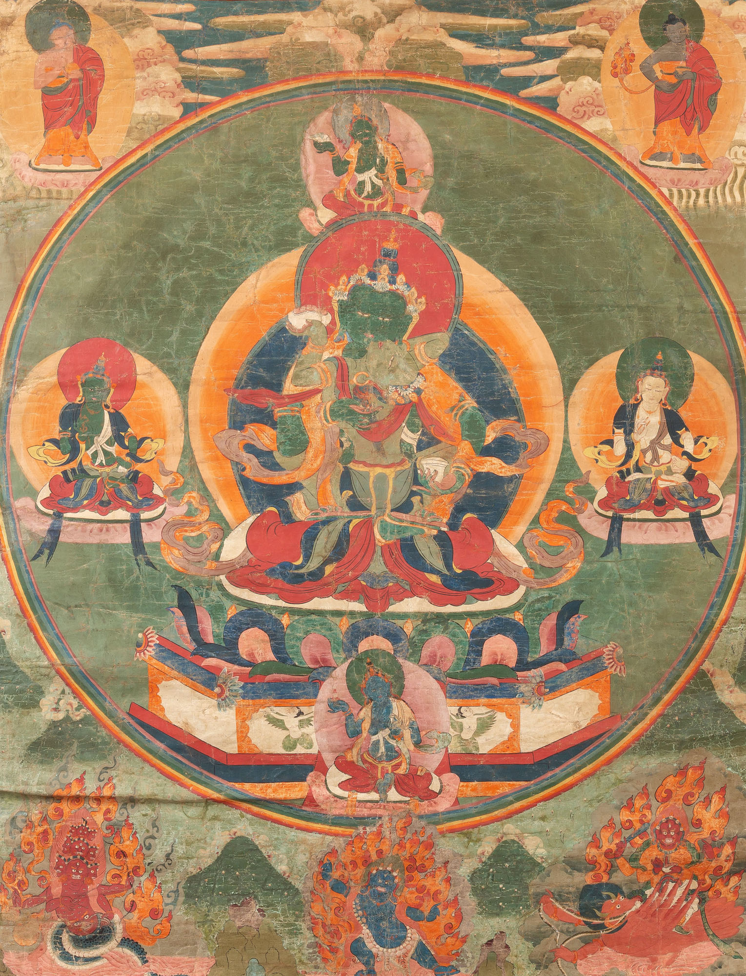 5 Tibetan Thangkas - Image 3 of 11