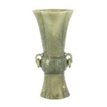 Celadon Jade Gu Vase