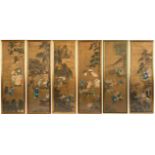 Six Chinese Painted Panels