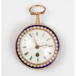 Ladies Gold, Enamel and Pearl Pocket Watch