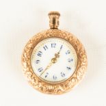 French 10K Gold and Enameled Ladies Watch