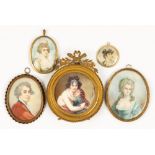 Group of Miniature Hand Painted Portraits