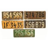 Group of Vintage New York State License Plates