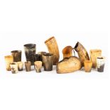 Collection of Early Horn Drinking Cups