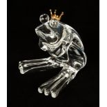 Steuben Frog Prince with 18K Gold Crown