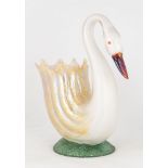 Blown Glass Swan Vase