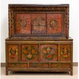 Tibetan Style Hand-painted 2-Piece Cabinet