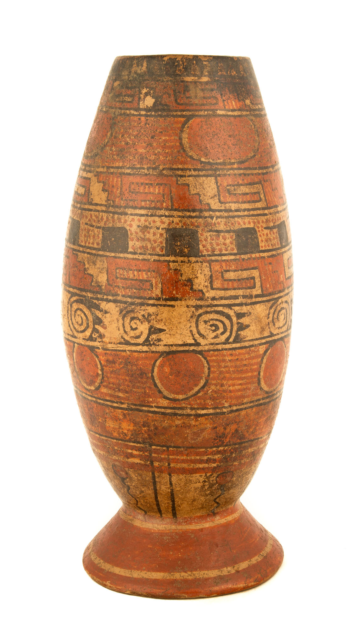 Pre Colombian Cylindrical Polychrome Vessel, Nicoya, Costa Rica