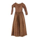 Chestnut Self-Figured Silk Dress