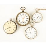 Four Coin Silver 19th Century Pocket Watches