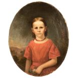 Portrait of Young Girl in Pink Dress