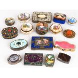 Various Enameled and Porcelain Boxes