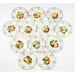 Twelve Copeland (before Copeland Spode) Hand Painted Plates