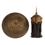 Inlaid Metal Helmet and Shield