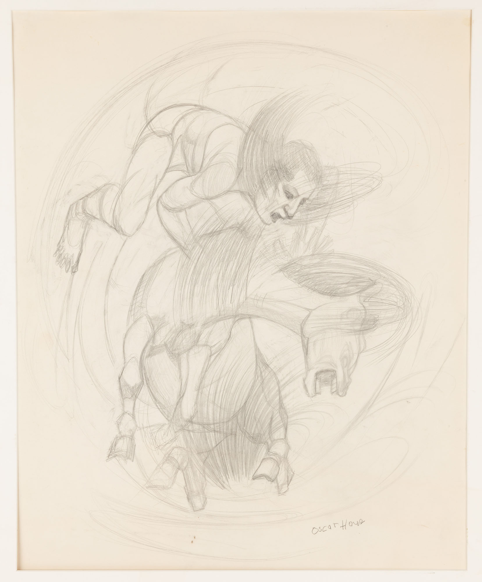 Oscar Howe (American/Yanktonai, 1915-1983) Penicl Drawing