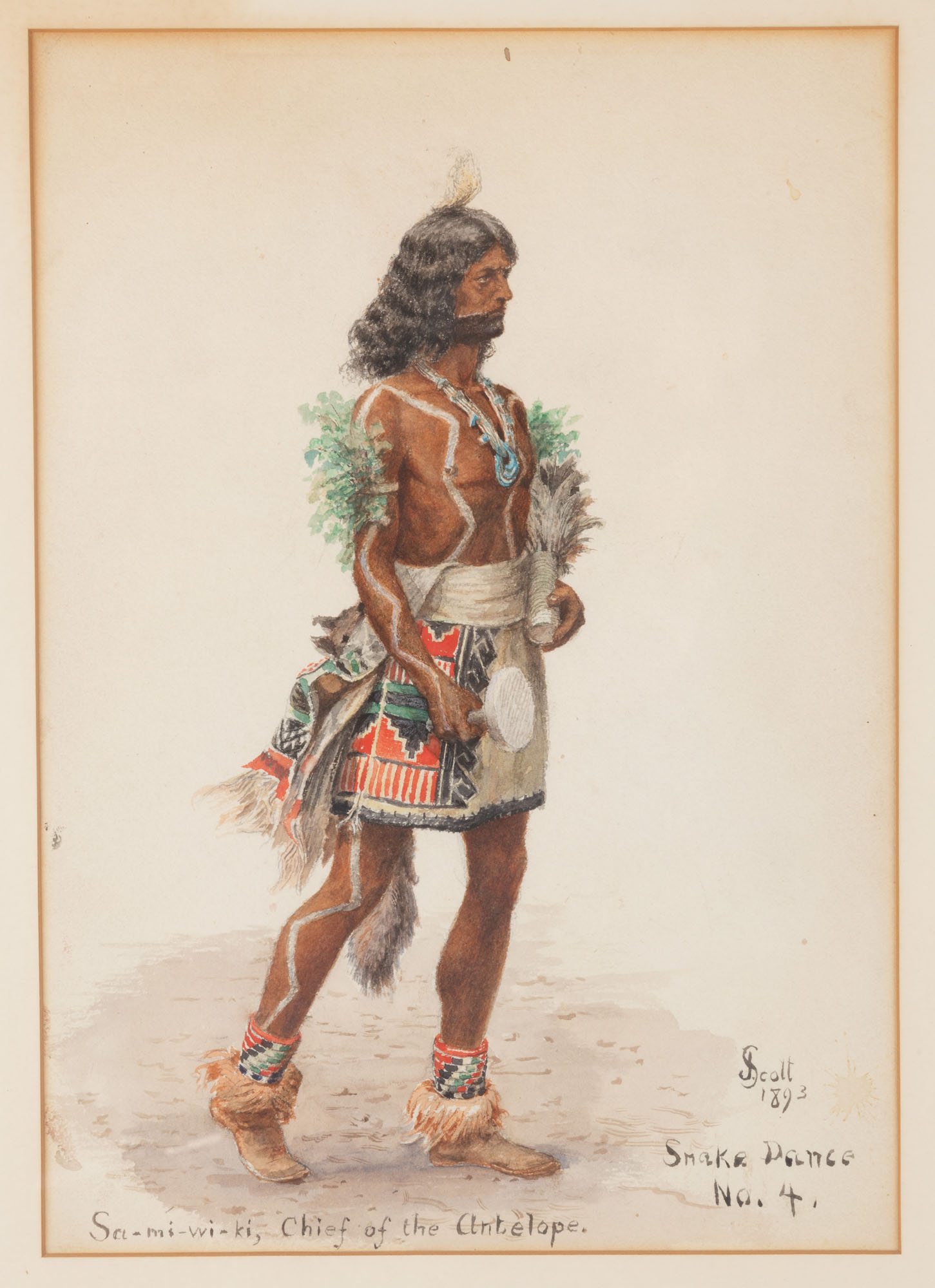 Julian Scott (American, 1846-1901) "Sa-mi-wi-ki, Chief of the Antelope"