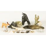 Group of Various Carved Inuit Sculptures & Artwork