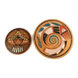 Two Hopi Round Wood Painted Plaques