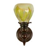 Tiffany Studios, New York Wall Sconce with Paperweight Shade