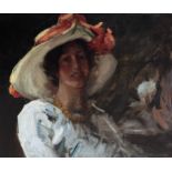 William Merritt Chase (American, 1849-1916) "Study of Clara Stephens"