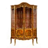 François Linke (French, 1855–1946) French Ormolu-Mounted Kingwood & Vernis Martin Vitrine