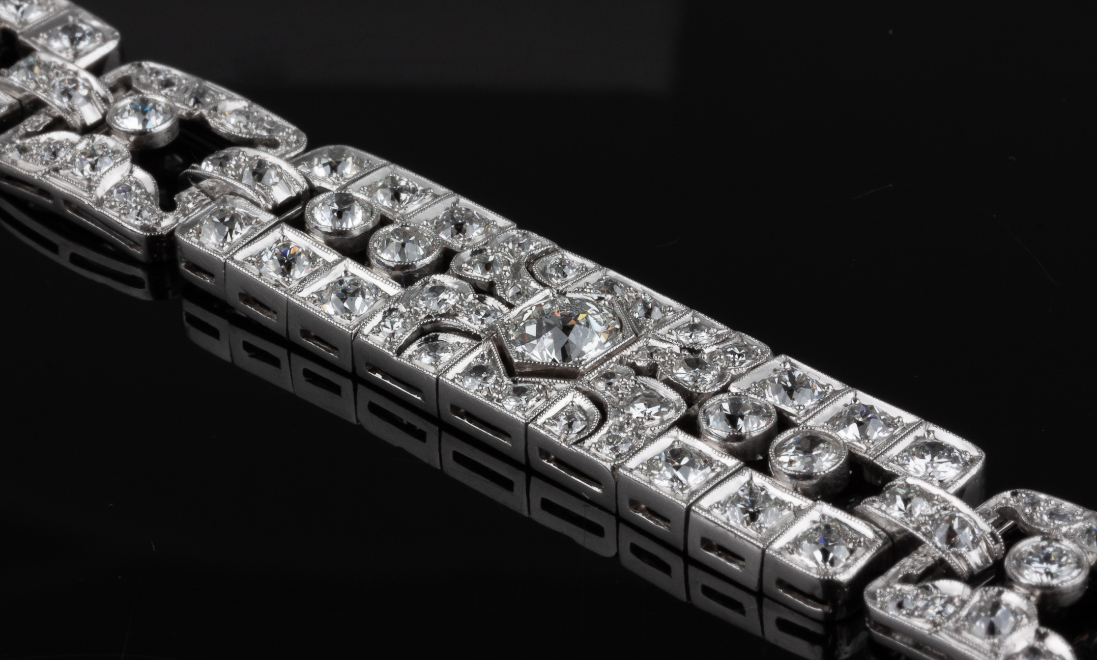 Platinum and Diamond Art Deco Era Bracelet - Image 3 of 7