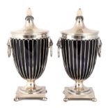 Pair of Sterling Silver Georgian Urns