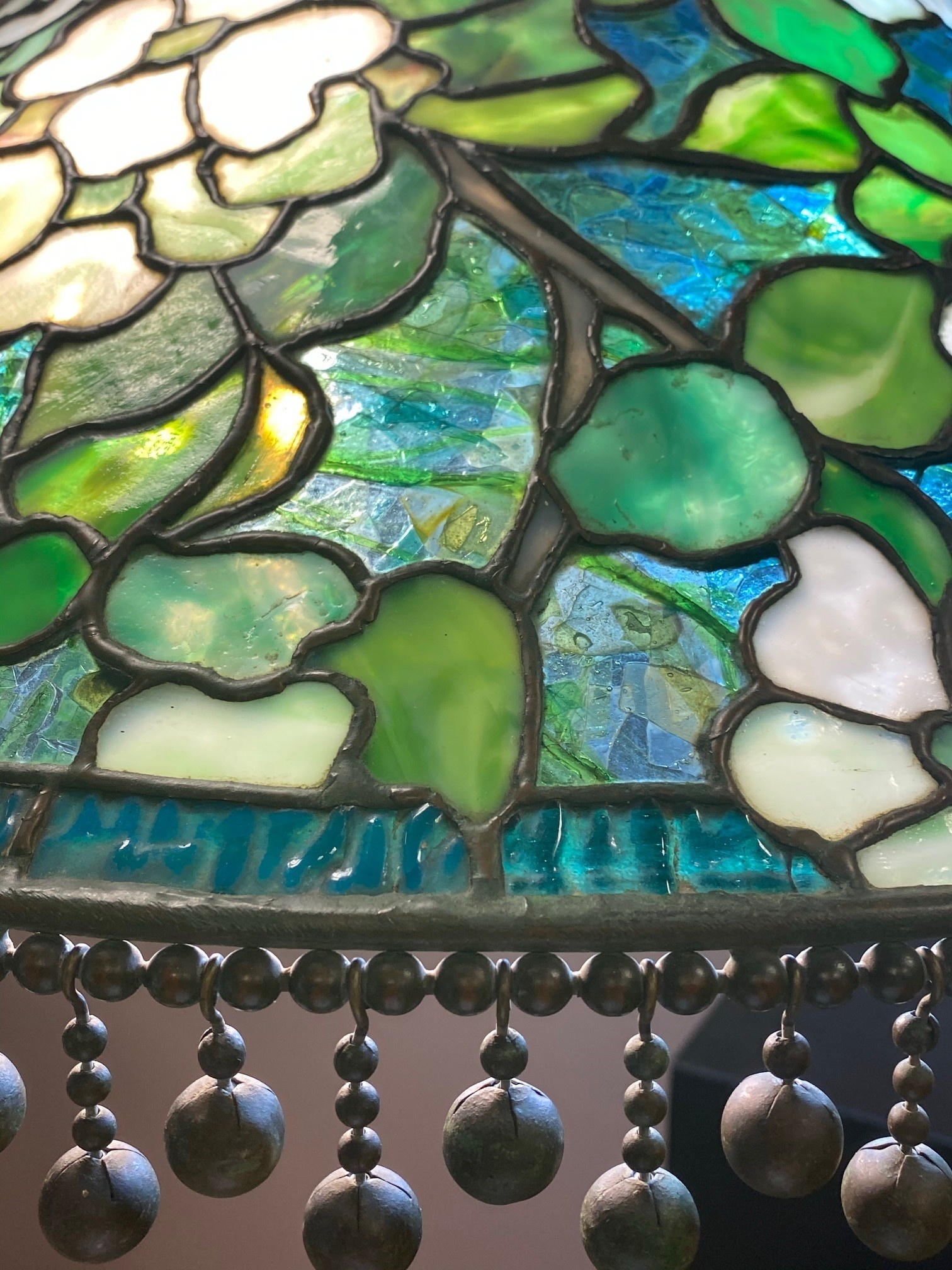 An Early Tiffany Studios, New York, Dogwood Chandelier - Image 4 of 8