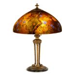 A Fine Handel Peacock Lamp