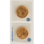 (2) US American Buffalo 2013 One Ounce Gold Coins