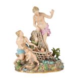 Large Meissen Figural Group - Capture Tritons