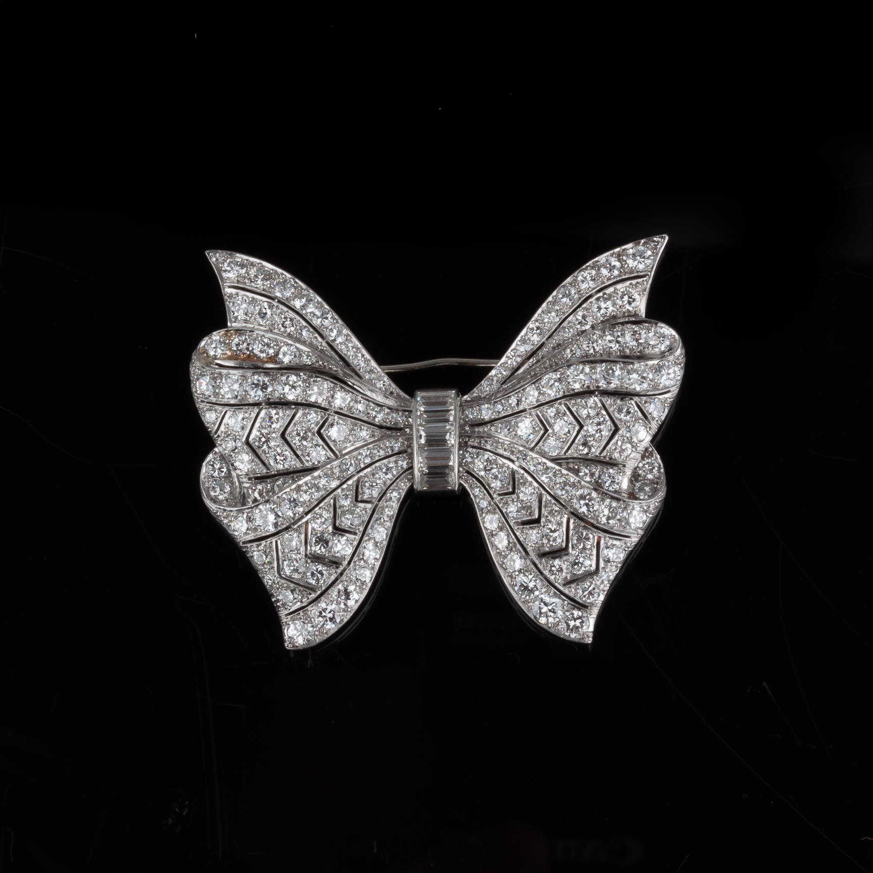 Platinum Art Deco Era Butterfly Pin