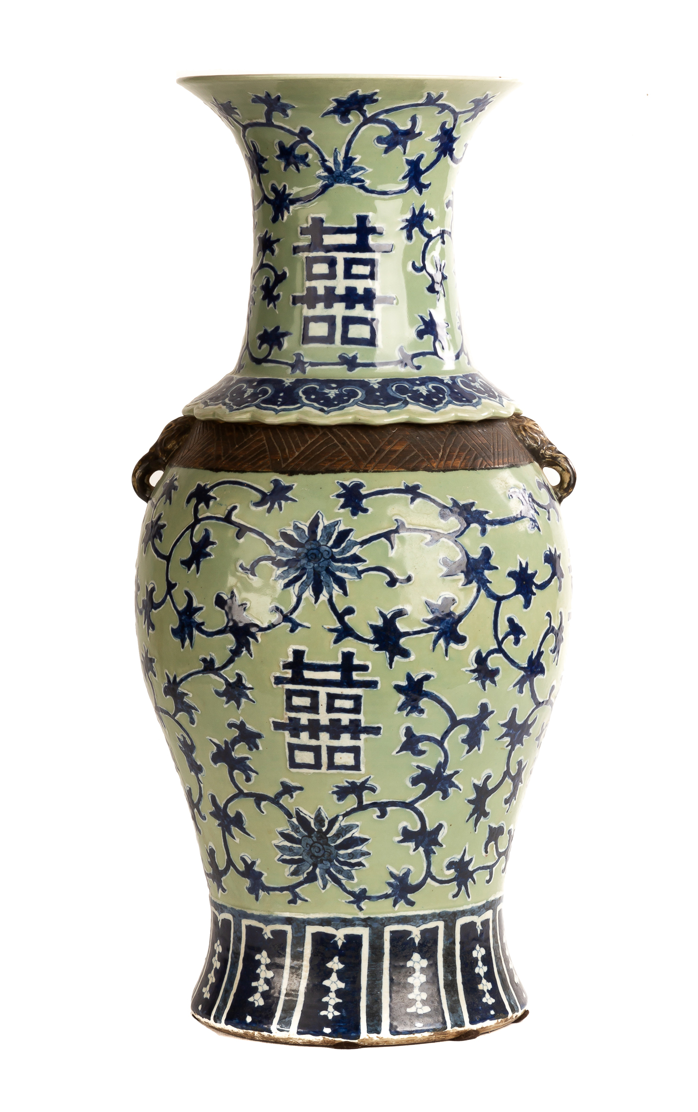 Chinese Blue and White Celadon Glaze Vase
