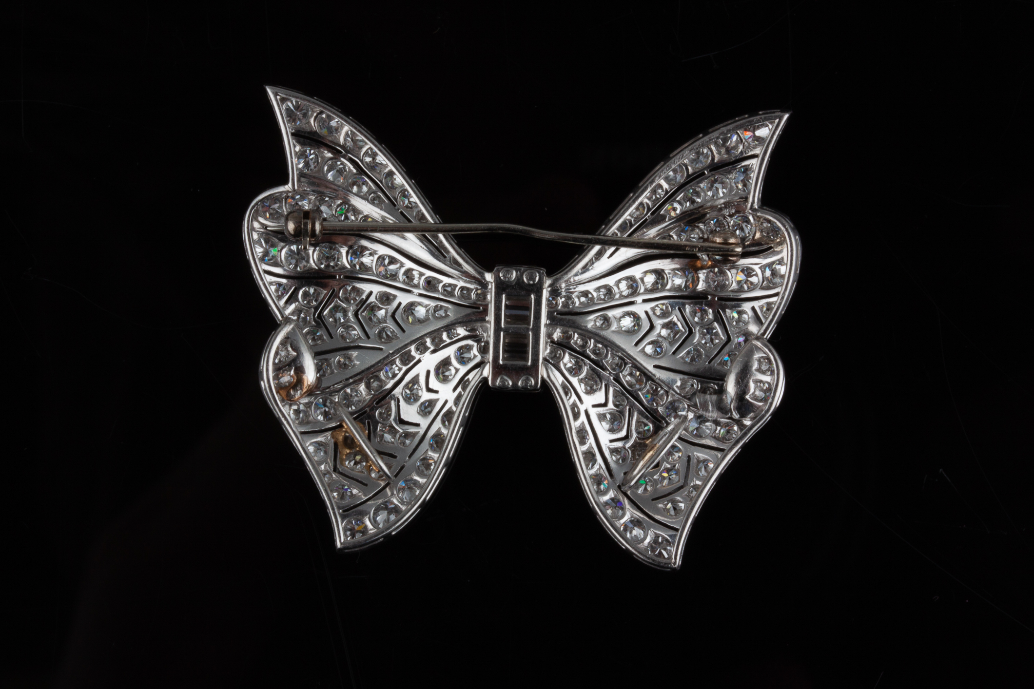 Platinum Art Deco Era Butterfly Pin - Image 2 of 2