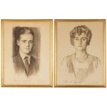 Pair of John Singer Sargent (American, 1856-1925) Portraits