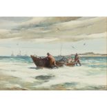 Gordon Hope Grant (American, 1875-1962) Men with Fishing Boat