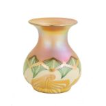 Quezal Decorated Art Glass Vase