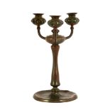 Tiffany Studios, New York 3 Arm Jeweled Candelabra