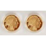 (2) US American Buffalo 2006 One Ounce Gold Proof Coins