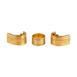 18K Gold Tiffany & Co. Numeric Ring and Earrings from the Atlas Collection