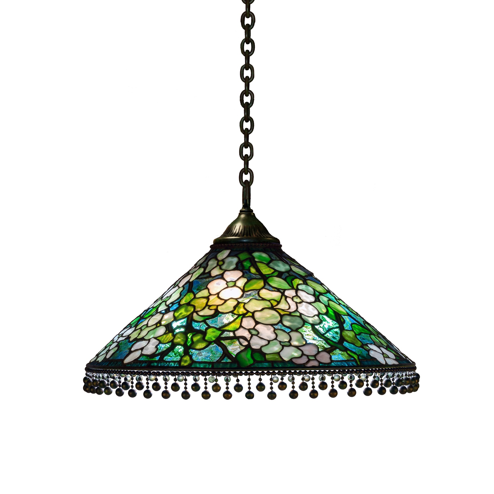 An Early Tiffany Studios, New York, Dogwood Chandelier