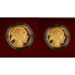 (2) US American Buffalo 2011 One Ounce Gold Proof Coins