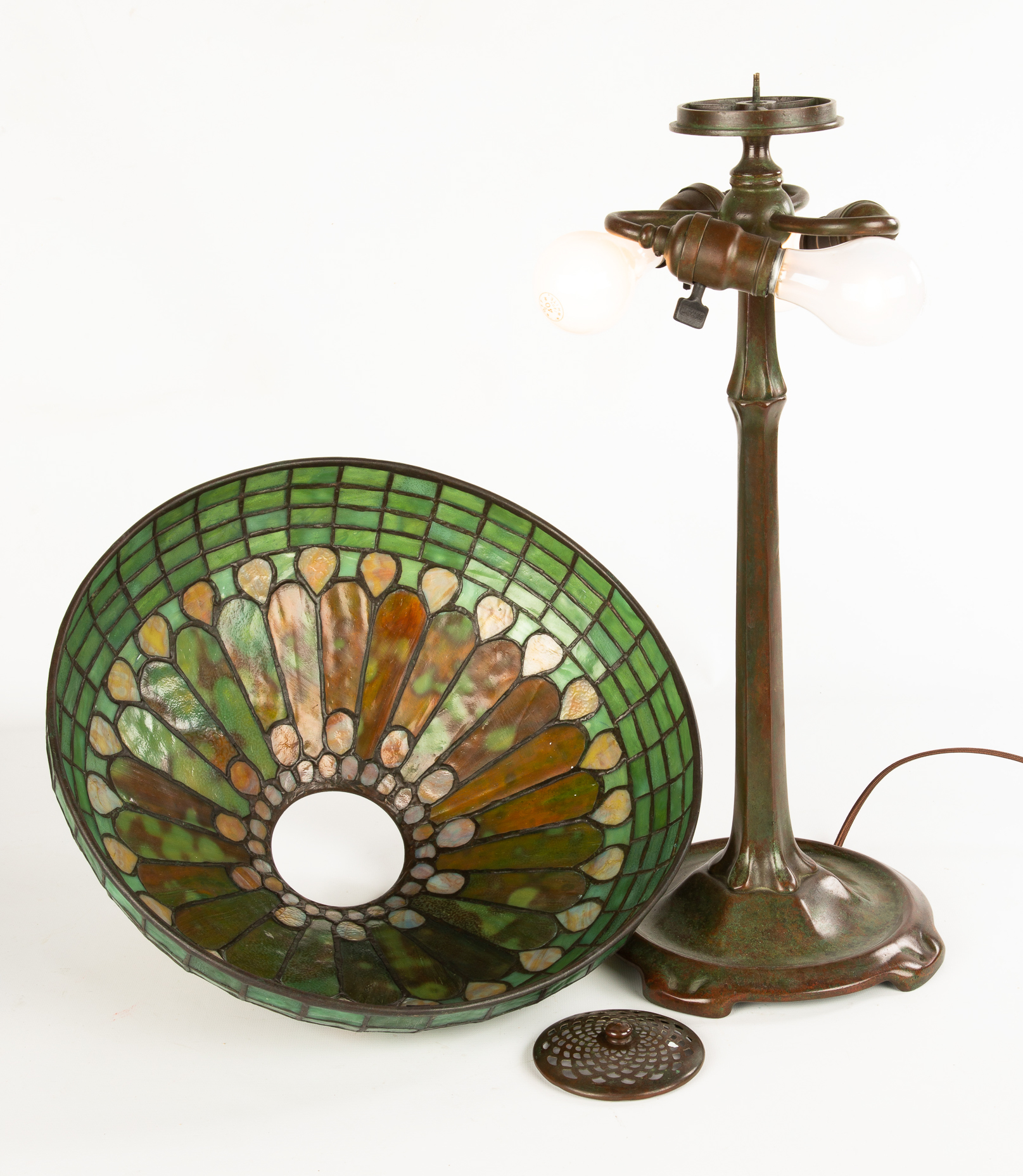 Tiffany Studios, New York, Jewel and Feather Table Lamp - Image 5 of 6