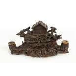 Carved Black Forest Desk Set