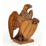 Carved Oak Eagle with Shield
