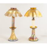 Two Tiffany Studios, New York, Favrile Candle Lamps
