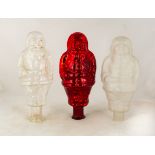 Three Vintage Blown Glass Santa's