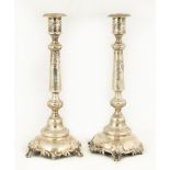 Pair of Imperial Russian/Polish Sterling Silver Candlesticks